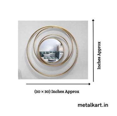Metallic Euler circular Mirror (30 x 30 Inches)